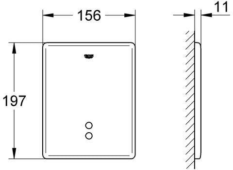 GROHE Tectron Skate IR-Elektronik für Urinal Wandeinbau 6V DC chrom – Batteriebetrieb