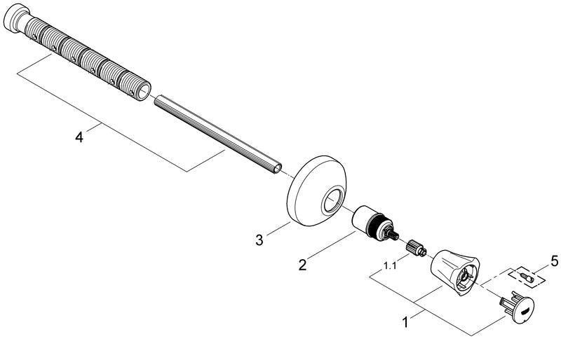 GROHE Costa Unterputzventil Oberbau – Markierung blau, Einbautiefe 20–200 mm, chrom