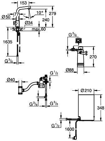 GROHE Red Mono Spültisch-Einhandmischer mit Boiler Größe M, L-Auslauf, Chrom – kochendes Wasser