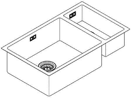 GROHE K700 Unterbau-Edelstahlspüle 1,5 Becken 760x450 mm, Einbau links, AISI 304