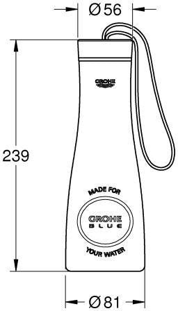 GROHE Blue Thermo-Trinkflasche aus Edelstahl 450 ml mit Schlaufe