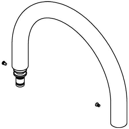 GROHE Schlauchauslauf 30321 für Essence Küchenarmatur – Flexibler C-Auslauf mit Profibrause in Dunkelbraun