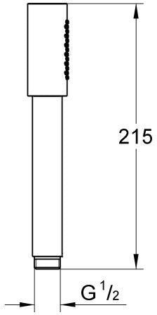 GROHE Handbrause Rainshower Aqua Stick 26866 – 1 Strahlart, 6,5 l/min, Chrom