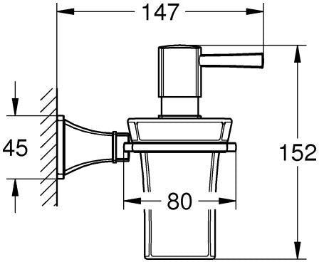 GROHE Grandera Halter mit Keramik-Seifenspender 40910, 110 ml, Chrom, Wandmontage