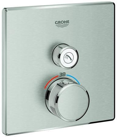 GROHE Grohtherm SmartControl Unterputz-Thermostat eckig mit 1 Absperrventil – Chrom