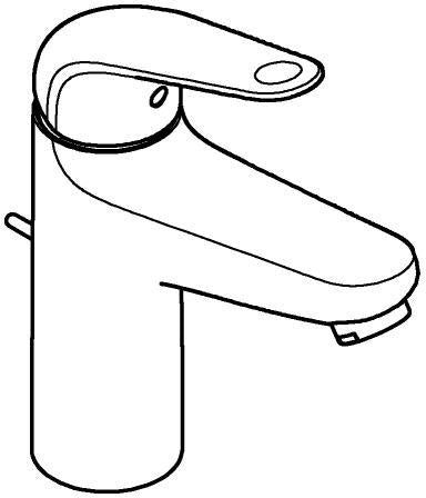 GROHE Euroeco Einhand-Waschtischbatterie M-Size mit Zugstangen-Ablaufgarnitur – Chrom