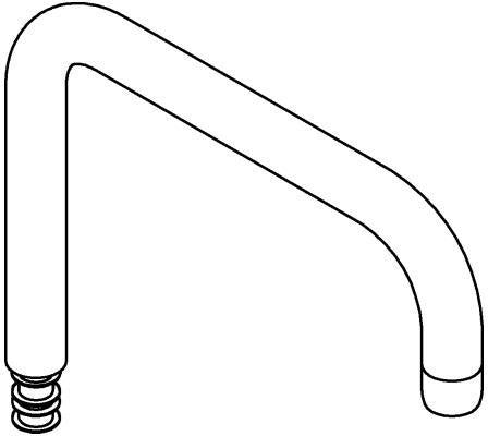 GROHE U-Auslauf 13096 Chrom für Minta Spültischbatterie – Schwenkbarer Rohrauslauf mit StarLight Oberfläche
