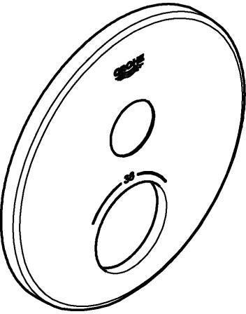 GROHE Rosette 49030 rund für SmartControl – Chrom, Metall, für Unterputz-Thermostate mit 1 Absperrventil