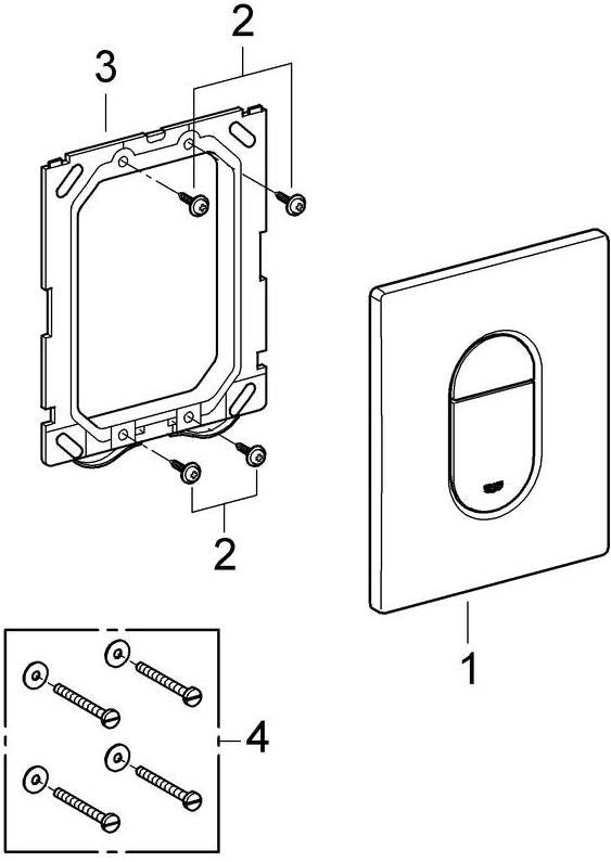 GROHE Arena Cosmopolitan WC-Betätigung 38844 – Pneumatisch, Chrom, 2-Mengen-Technik