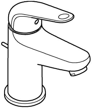 GROHE Euroeco Einhand-Waschtischbatterie S-Size mit Push-open-Ablaufgarnitur, Chrom
