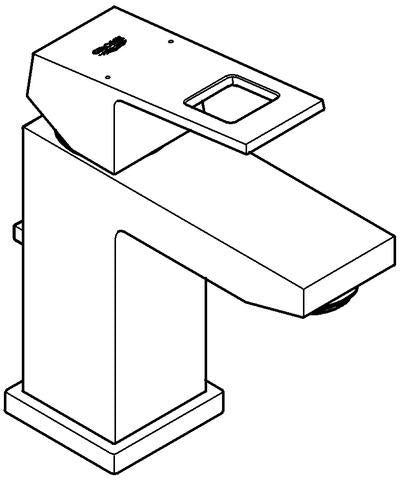 GROHE Eurocube Einhand-Waschtischbatterie mit Zugstangen-Ablaufgarnitur, chrom, EcoJoy