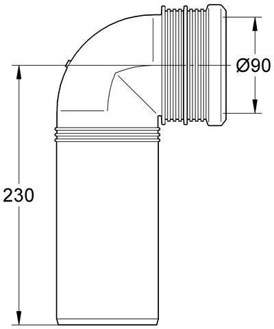 GROHE Ablaufbogen 42327 DN 80 mit Tiefenverstellung – PP, chrom, Ø 90 mm