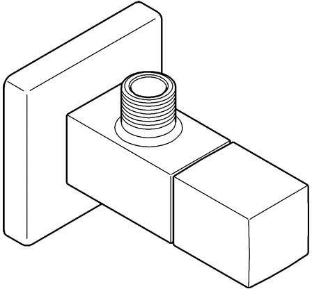 GROHE Eckventil Eurocube 22012 DN15 mit 3/8" Abgang und keramischem Oberteil in Chrom