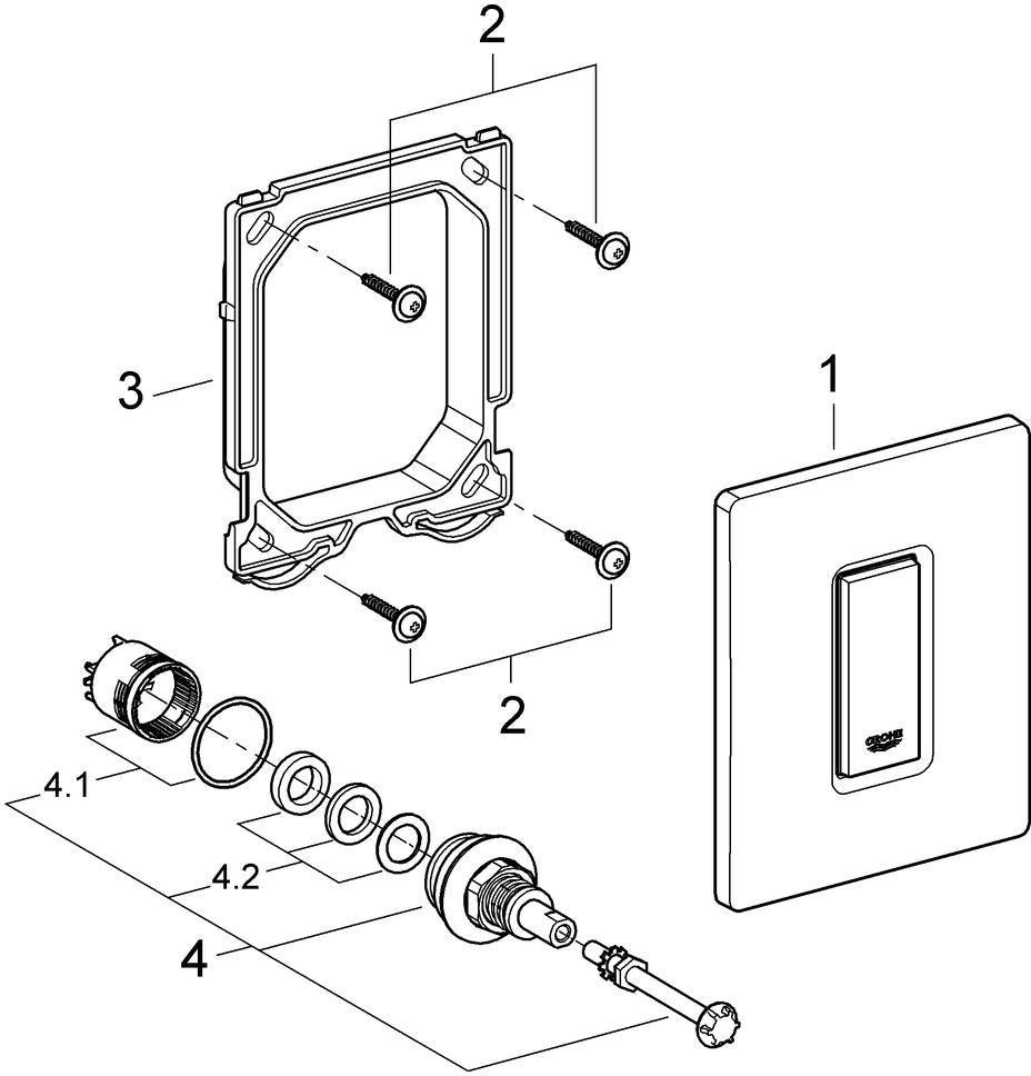 GROHE Skate Cosmopolitan Urinal-Betätigungsplatte, manuell, chrom, 116 x 144 mm