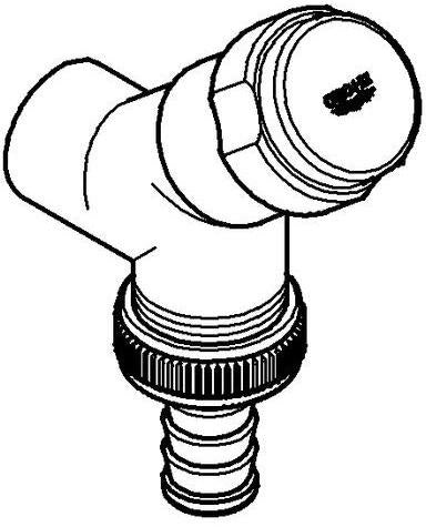 GROHE Waschmaschinen-Anschlussventil 41010 DN15 Schrägsitz mit Rückflussverhinderer – Chrom