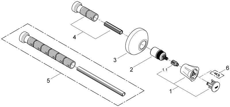 GROHE Costa Unterputzventil Oberbau Fertigmontageset – Einbautiefe 20–80 mm, chrom