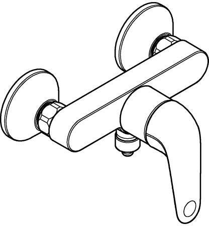 GROHE Euroeco EH-Brausebatterie eigensicher Wandmontage Chrom – 1/2″ Einhandmischer