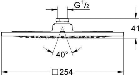 GROHE Rainshower Aqua 10" Kopfbrause 254x254mm Chrom – Rain Strahlart, DreamSpray, SpeedClean