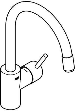 GROHE Concetto Einhand-Spültischbatterie mit hohem Auslauf und ausziehbarem L-Brause-Auslauf in Chrom