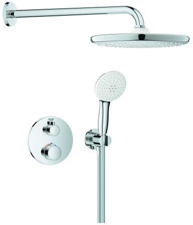 GROHE Grohtherm Unterputz-Duschsystem mit Tempesta 250, rund, chrom, 2 Absperrventile