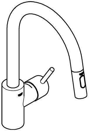 GROHE Concetto Einhand-Spültischbatterie mit hohem Auslauf und ausziehbarer Brause in Chrom