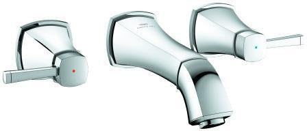 GROHE Grandera 3-Loch-Waschtischbatterie Wandmontage 177 mm Chrom – Fertigmontageset