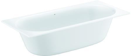 GROHE Einbau-Badewanne Essence 180 x 80 cm alpinweiß Stahlwanne mit Überlauf