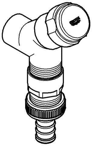 GROHE Waschmaschinen-Anschlussventil 41010 DN15 Schrägsitz mit Rückflussverhinderer – Chrom