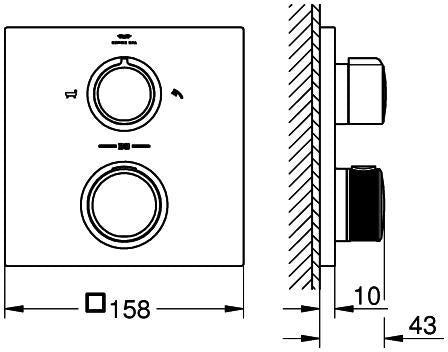 GROHE Allure Thermostat-Wannenbatterie Fertigmontageset cool sunrise gebürstet