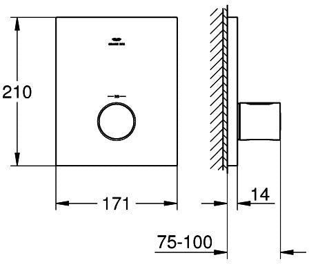 GROHE Grohtherm F Thermostat-Zentralbatterie Fertigmontageset – Satin Graphite, hoher Durchfluss