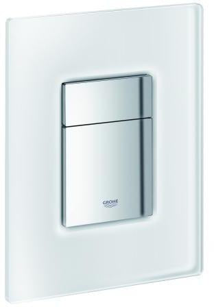 GROHE Skate Cosmopolitan WC-Betätigungsplatte in velvet black – 2-Mengen-Technik, Glasoberfläche, 156x197 mm