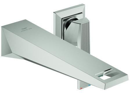 GROHE Allure Brilliant Private Collection 2-Loch-Waschtischbatterie mit Rändelstruktur – Chrom