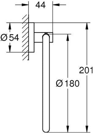GROHE Essentials Handtuchring – Metall verchromt, verdeckte Befestigung, schwenkbar