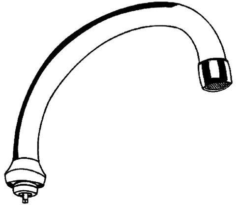 GROHE Rohrauslauf 13076 schwenkbar mit Anschlag, Ausladung 140 mm, Chrom