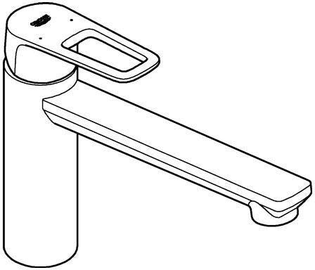 GROHE BauLoop Spültischbatterie mittelhoher Auslauf Chrom – Einhandmischer mit 140° Schwenkbereich