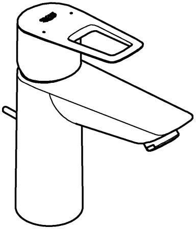 GROHE BauLoop Einhand-Waschtischbatterie M-Size mit 3,5 l/min Durchfluss und Zugstangen-Ablaufgarnitur in Chrom