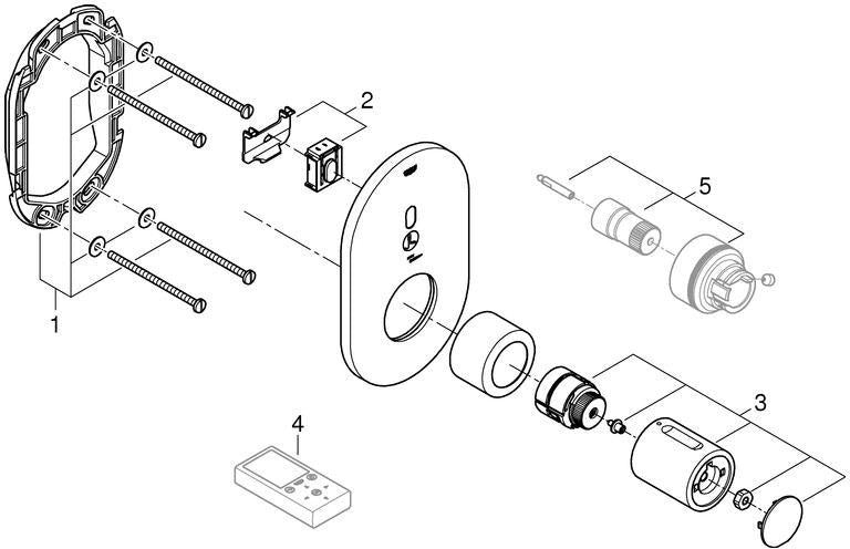 GROHE Eurosmart CE Special Infrarot-Brausethermostat 36456 FMS für 36458/36459 Chrom