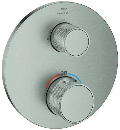 GROHE Atrio Private Collection Thermostat-Brausebatterie mit 2-Wege-Umstellung und Knopfbetätigung, Chrom