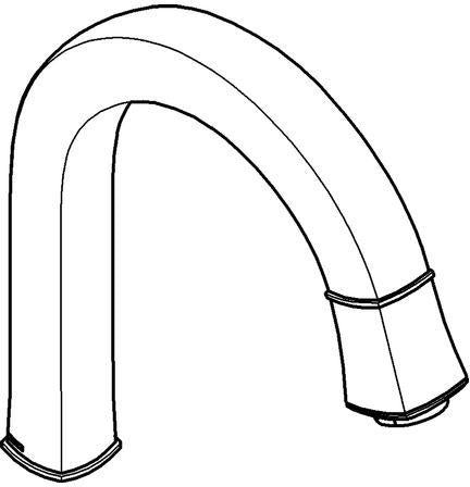 GROHE Auslauf 13349 Chrom – Drehbarer C-Auslauf mit Schaumstrahldüse