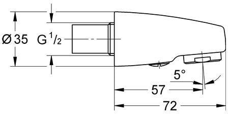 GROHE Auslaufbrause 46103 für Europlus Waschtischbatterie – ausziehbar, chrom