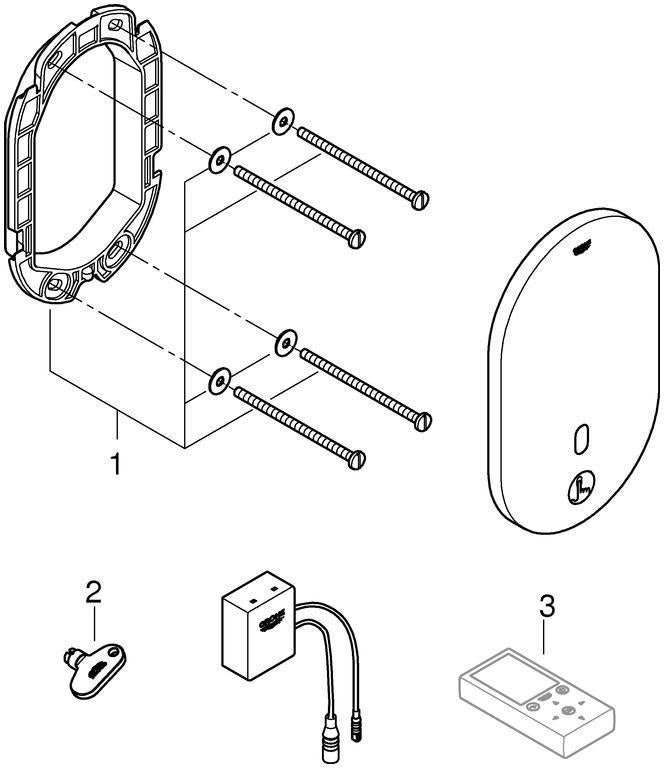GROHE Eurosmart Cosmopolitan E Bluetooth Infrarot-Elektronik für Brausethermostat – Chrom, Fertigmontageset