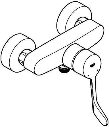 GROHE Eurosmart Professional Brause-Einhandhebelmischer Wandmontage chrom langer Metallhebel