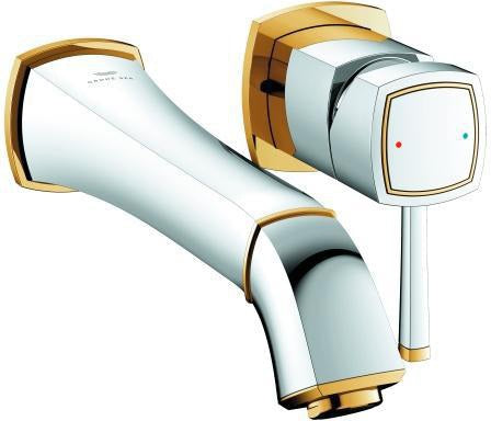 GROHE Grandera 2-Loch-Waschtischbatterie Wandmontage Fertigmontageset Chrom