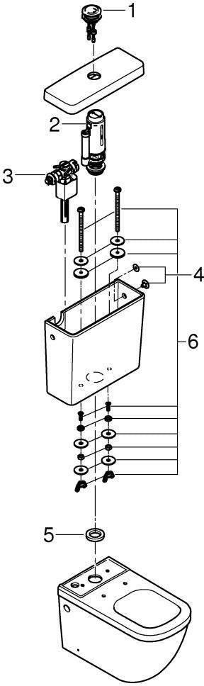 GROHE Euro Keramik Aufsatzspülkasten alpinweiß – Anschluss seitlich/hinten, Dual Flush
