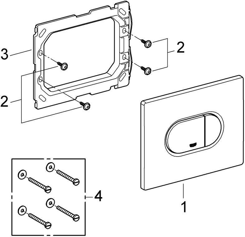GROHE Arena Cosmopolitan WC-Betätigung 38844 – Pneumatisch, Chrom, 2-Mengen-Technik