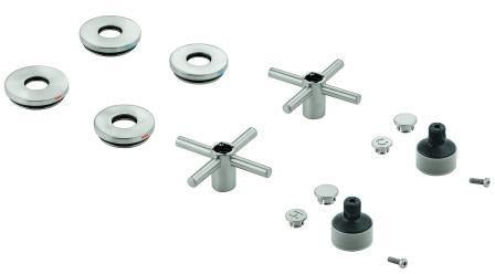 GROHE Kreuzgriff 48406 für Atrio – 2er-Set Chrom mit blau/roter Markierung