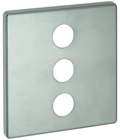 GROHE Rosette 48368 eckig für SmartControl – Chrom, Metall, Unterputz, 3-fach Ventil