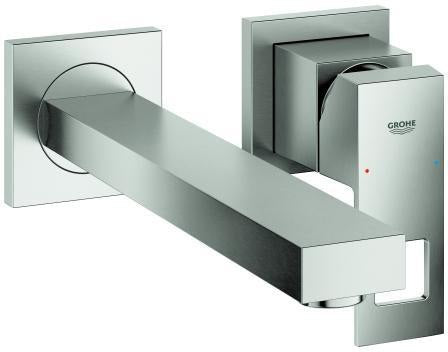 GROHE Eurocube 2-Loch-Waschtischbatterie Wandmontage Fertigmontageset Chrom