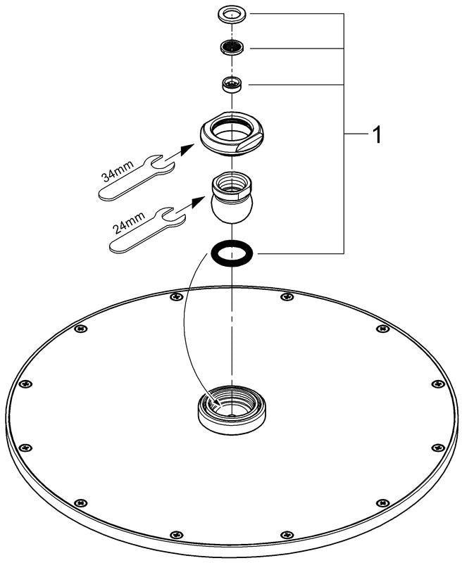 GROHE Rainshower Cosmopolitan 310 Kopfbrause – 1 Strahlart, 8,5 l/min, Chrom