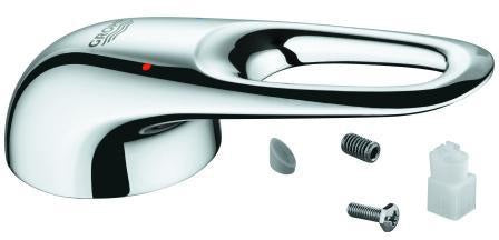 GROHE Hebel 46941 Chrom – Offener Metall-Hebelgriff für Zwei-Loch Waschtisch-Batterie